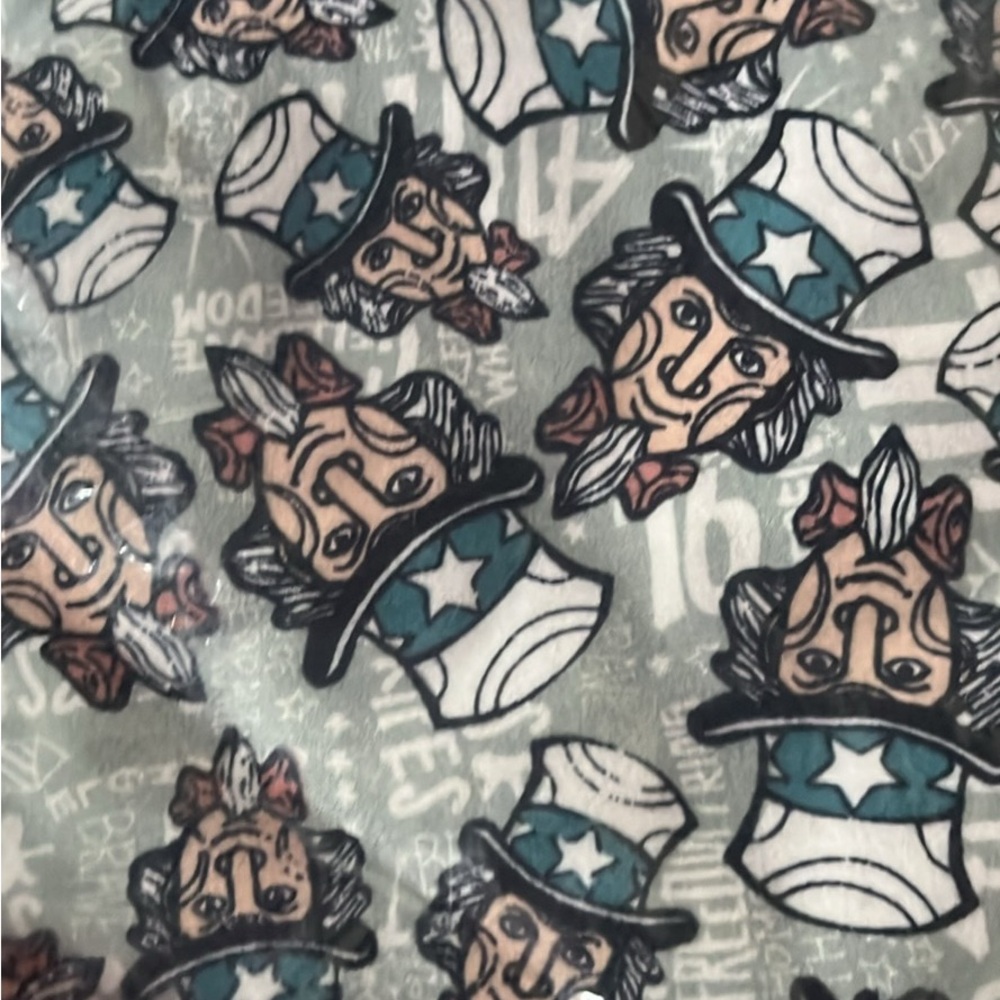 LuLaRoe Uncle Sam Patterned Leggings - Blue and White